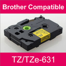 Compatible Brother TZ/TZe-631 Laminated 12mm Black on Yellow tape cassette (8 Cassettes)
