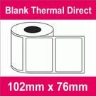 102mm x 76mm Premium Blank Thermal Direct Label (4 rolls)