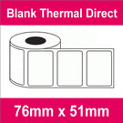 76mm x 51mm Premium Blank Thermal Direct Label (16 rolls)