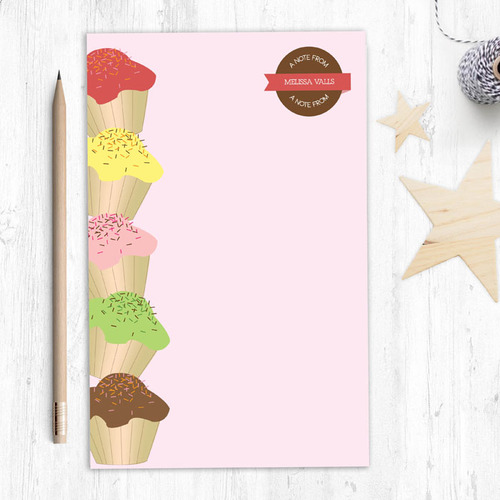 Gorgeous Large Personalized Notepads | Yummy Treats Circle