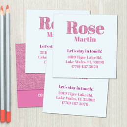 Glitter Pink Name Calling Cards