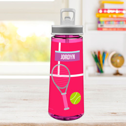 Girl Tennis Fan Sports Water Bottle