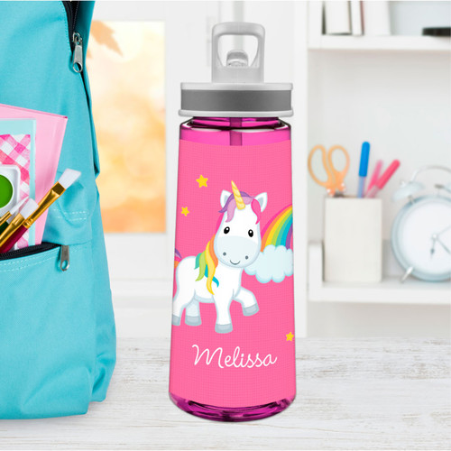 Rainbow Unicorn Sports Water Bottle