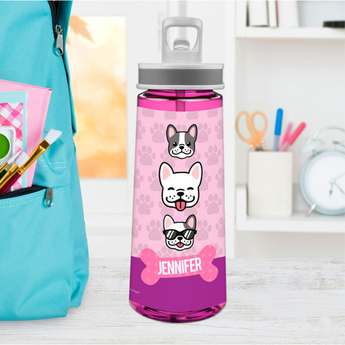 Cool Dogs Pink Sports Water Bottle