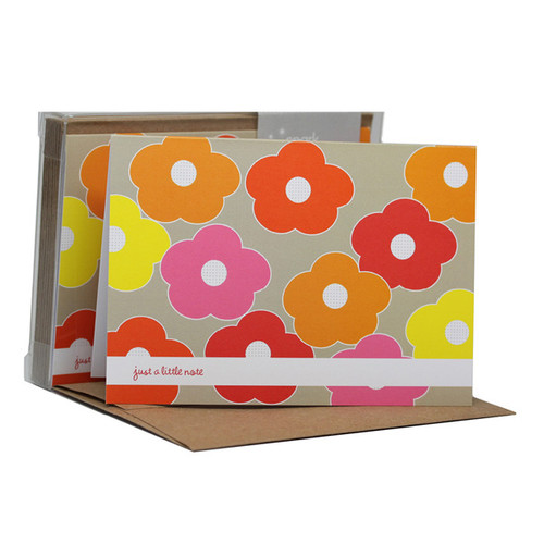 Cute Boxed Blank Note Cards | Flower Bunch Pink