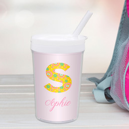Flower Initial Toddler Cup