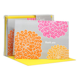 Cute Boxed Blank Note Cards | Pom Poms Orange
