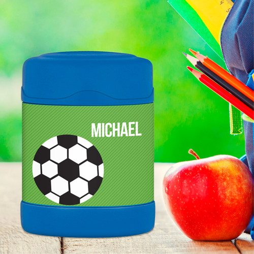 soccer fan personalized thermos food jar for kids