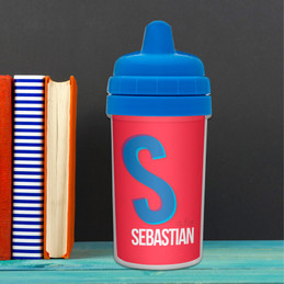 Double Initial Red Sippy Cup