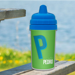Double Initial Green Sippy Cup