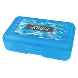 Blue Camouflage Personalized Pencil Box