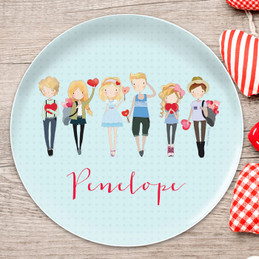 Group of Love Kids Plates