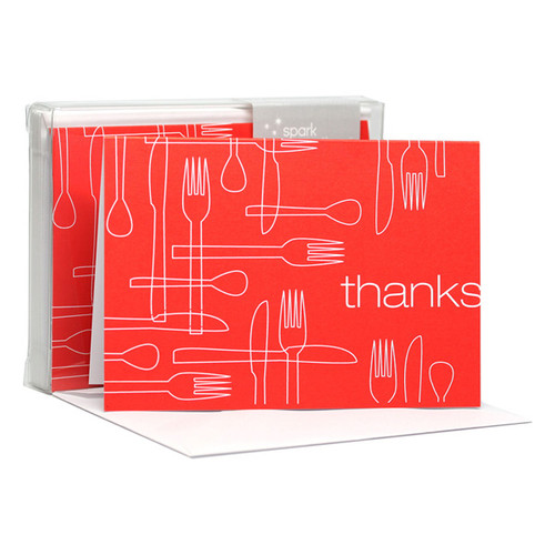 Cute Boxed Blank Note Cards | Delicious Thanks Red
