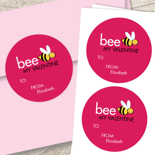 Bee My Valentine Custom Stickers