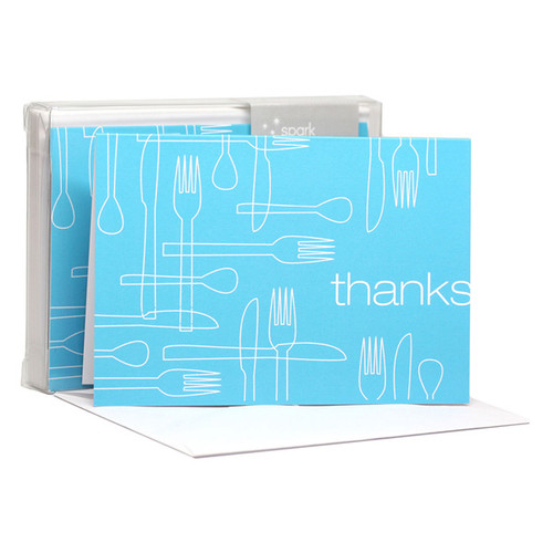 Modern Boxed Stationery Note Cards | Delicious Thanks L. Blue