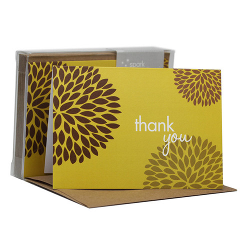 Fantastic Thank You Note Cards | Pom Pom Flowers Yellow