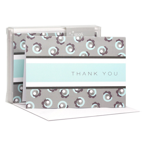 Awesome Boxed Stationery Note Cards | Flowers On A Swirl Grey