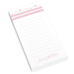 Ribbons And Flowers Personalized List Pad