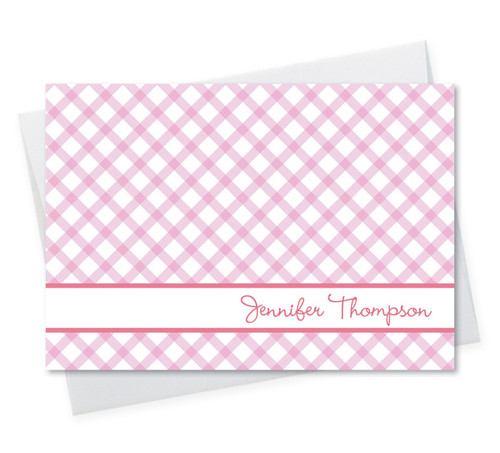 Fantastic Personalized Notecard | Pink Crisscross