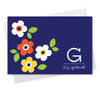 Gorgeous Custom Printed Folded Note Cards | Blue Charming Flowers