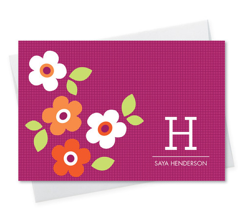 Awesome Personalized Note Cards And Stationery | Pink Charming Flowers