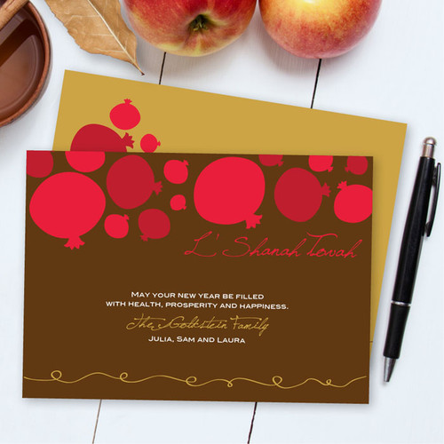 Rosh Hashanah Cards Personalized | Plenty Of Pomegranates