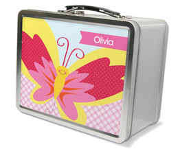 Smiley Butterfly Metal Lunchbox