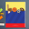 multiple sports personalized notebook for kids