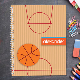 basketball court personalized notebook for kids