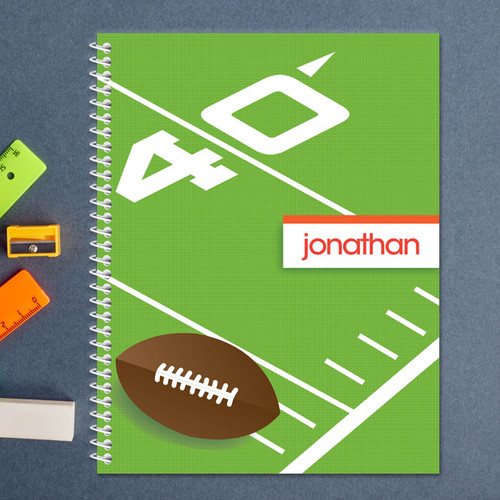 football field personalized notebook for kids
