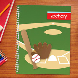 baseball field personalized notebook for kids