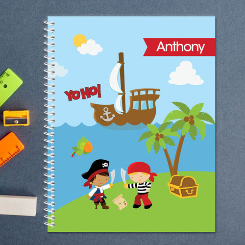 pirate boys personalized notebook for kids