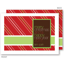 photo personalized christmas cards | White Candy Stripes Christmas Cards by Spark & Spark