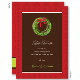 non photo personalized christmas cards | My Festive Wreath Christmas Cards by Spark & Spark