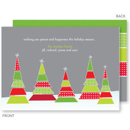 photo personalized christmas cards | Xmas Trees With Stars Christmas Cards by Spark & Spark