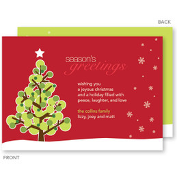 custom holiday photo cards | Dotted Xmas Tree Red Christmas Cards by Spark & Spark