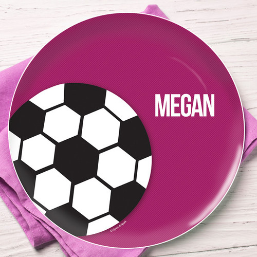 Soccer Fan Purple Personalized Dishes