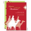 personalized christmas cards no photo | Layered Three Kings Red Christmas Cards by Spark & Spark