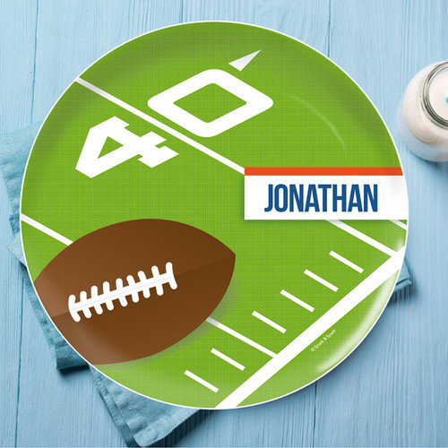 Football Fan Personalized Plates For Kids