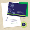 Shown with green envelope and matching return address label