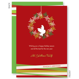 christmas cards personalized | Wreath Of Peace Red Christmas Cards by Spark & Spark