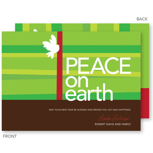 non photo personalized christmas cards | Peace On Earth Christmas Cards by Spark & Spark