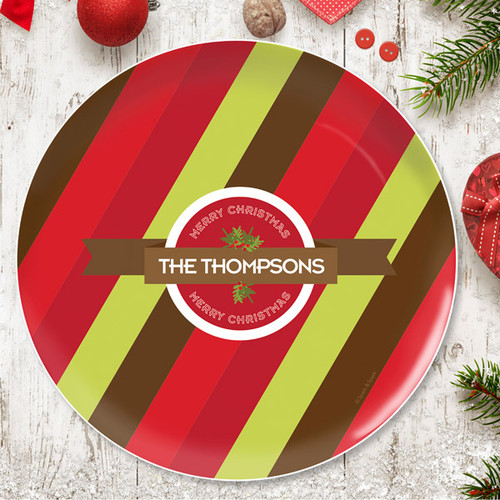 Xmas Bold Lines Personalized Christmas plates