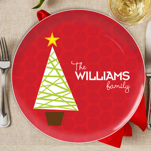 A Modern Kind Of Tree Personalized Christmas plates