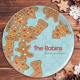 Yummy Xmas Cookies Personalized Christmas plates