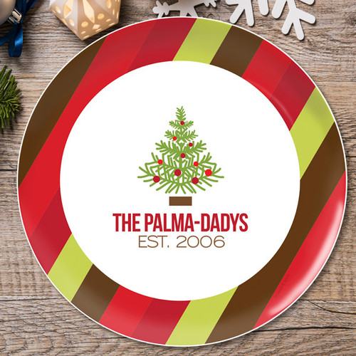 Fancy Xmas Tree Personalized Christmas plates