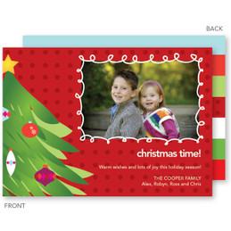 christmas postcards | Joyful Christmas Tree Christmas Photo Cards by Spark & Spark
