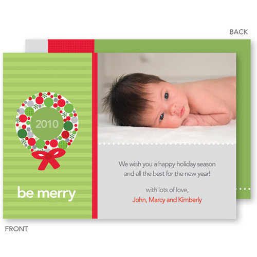 christmas cards personalized | Joyful Wreath Christmas Photo Cards by Spark & Spark