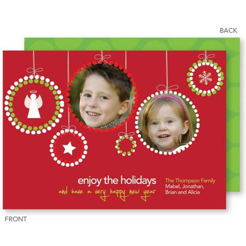 custom holiday photo cards | Photo Ornaments Red Christmas Photo Cards by Spark & Spark