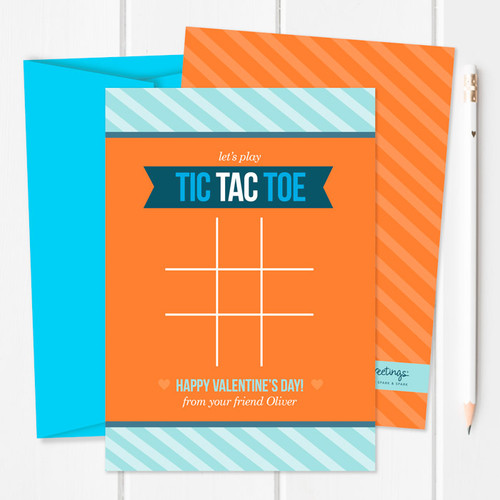 Super Cute Valentine's Day Classroom Exchange Cards | Blue Tic Tac Toe